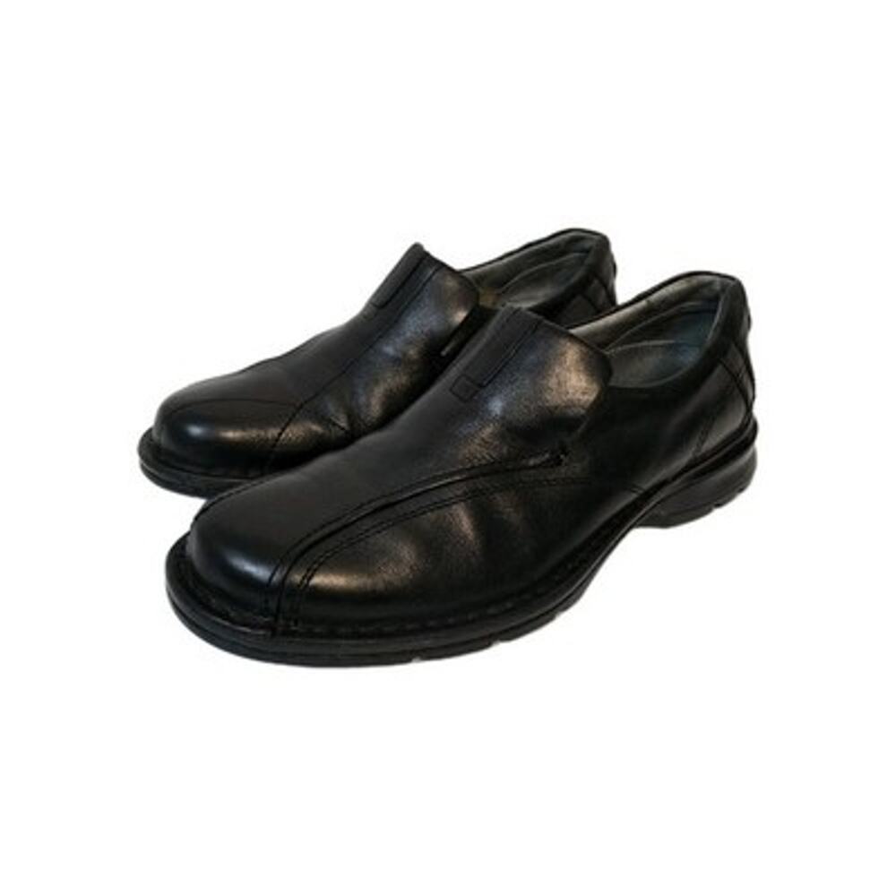Clarks 70845 Escalade Mens Black Leather Casual Loafer Slip On Shoes Sz 9.5M